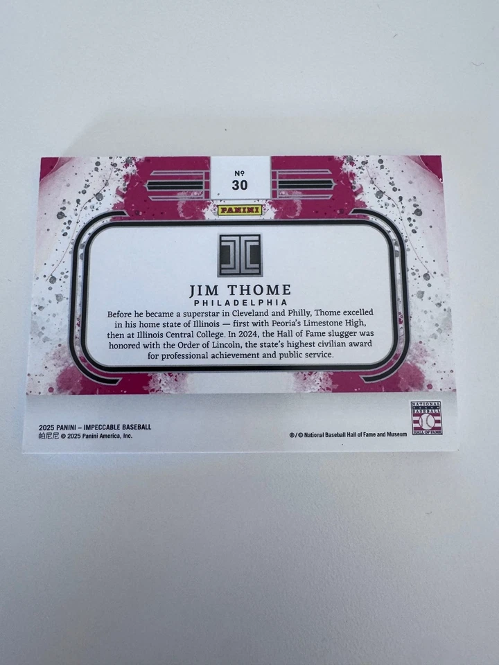 Béisbol impecable Panini Jim Thome 2025 1 onza troy plata fina 2/25 Foto 2 de 2