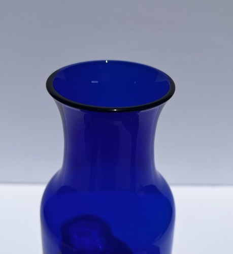 Pretty Cobalt Blue Glass Tumble Up Bedside Decanter Tumbler Set - Picture 6 of 7