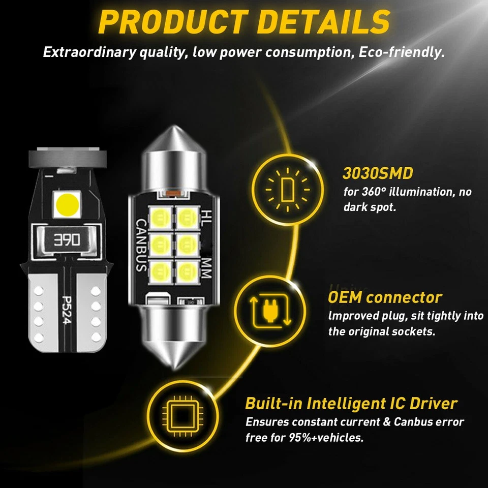 Kit de 11x Bombillas LED Interior para Mazda CX5 CX-5 2012-2022 Luces Blancas Bombillas Foto 2 de 4