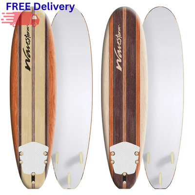 ふさもり Wavestorm 7ft Surfboard 2 Pack Soft Top Foam Board Set w/ Leash