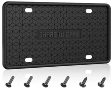 Silicone License Plate Frame, Front Back License Plate Cover, Bracket Holder