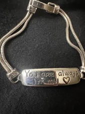 Brighton Engraved “You are always in my heart” Silver Tone Bracelet