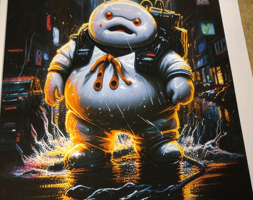 Chris Boyle Death NYC Giclee impresión artística Stay Puft Marshmallow Man Ghostbusters Foto 3 de 4