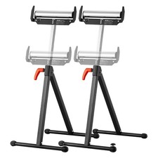 250lb 2-Pack Roller Stand Adjustable Height 27-43in Folding Steel Head