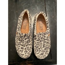 Hey Dude Misty Woven Cheetah Grey Slip On Shoes Women Size 6