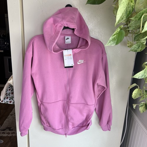 Nike Girl's Sportswear Club Fleece Oversized Full-Zip Hoodie SZ-Large Magic Pink - Picture 13 of 16