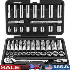 Durable Chrome Vanadium Steel Ratchet Set W/ 72-Tooth Pear Head & Storage Case