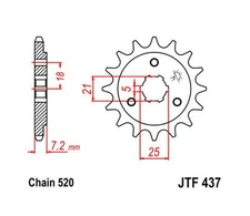 JT Front Sprocket 520 16T #JTF437.16 fits Suzuki DR650S/DR650SE/SP600