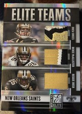 2007 ELITE TEAMS #24/25 SAINTS McAllister Drew Brees Reggie Bush Game Used LOGO