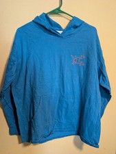 Women's Champion Midweight Cotton Hoodie Sweatshirt W4909 Blue Logo Chest XL