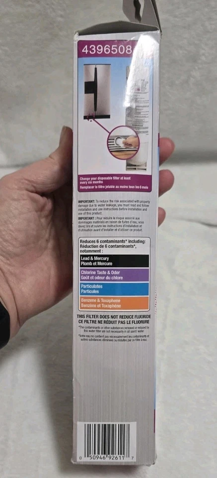 Genuine Whirlpool Fridge Ice & Water Filter 4396508 2 pack - Image 4 of 4