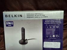 Belkin N Wireless USB Adapter w/ CD - Enhanced Speed and Coverage - Sealed