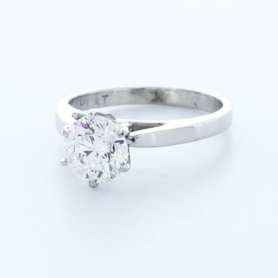 1.5 CT Lab-Created Diamond D/VS2 Round Cut Platinum Prong Classic Solitaire Ring