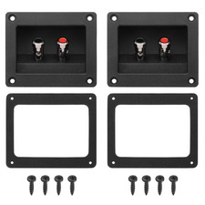 2Pcs 3 Inch Square Speaker Box Terminal Cups, 2-Way Subwoofer Plug Connector
