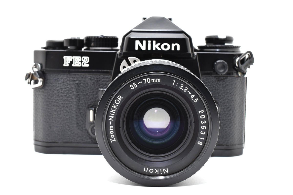 Near MINT] Nikon FE2 Black 35mm SLR Film Camera Ais 35-70mm f3.3