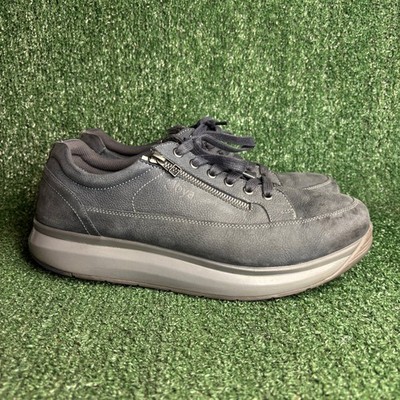 Joya Bruno Side Zip Orthopedic Nubuck Walking Sneakers Dark Blue Mens Size 12