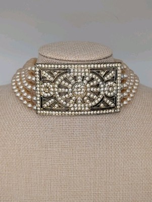 Vintage Carolee 5-strand faux pearl choker-Selena Quintinella 