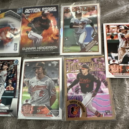 10 Gunnar Henderson Baseball Card Lot Topps Bowman RC Rookie Insert Orioles MLB - Picture 4 of 9