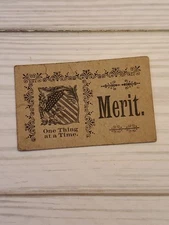 Victorian 1880s REWARD OF MERIT CARD TEACHER SCHOOL CRAFTS 2.25"x1.5" Awesome I