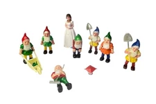 Vintage Snow White and the Seven 7 Dwarfs Cake Topper Decoration Set Figures Lot