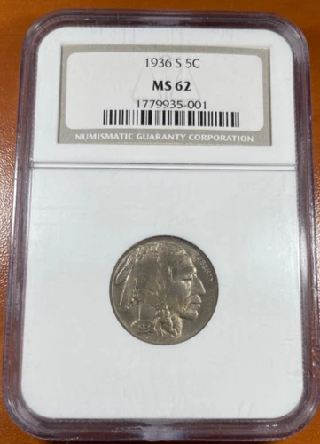 1936-S Buffalo Nickel NGC MS62