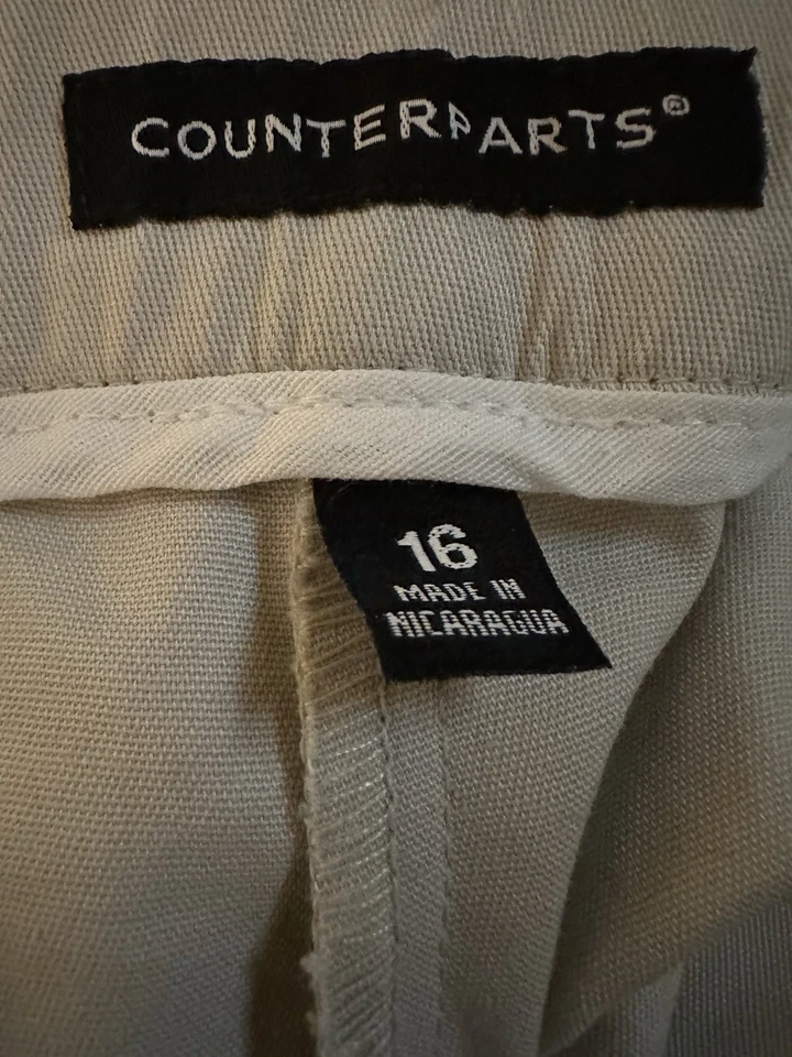 Capris chinos beige de pierna recta - talla 16 Foto 3 de 4