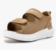 FitVille Diabetic Sandals Dual Strap EasyTop Recovery Khaki - Women s 11 Wide
