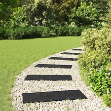 Garden Stepping Stones 6pc Black Rubber 60.5x25x2cm Non-Slip Outdoor Walkway Set
