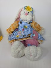 House Of Lloyd Easter Bunny Stuffed Animal Sew Many Buttons Vtg 98 Shelf Sitter