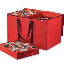 Christmas Ornament Storage Box -Up to 200 Holiday Ornaments with Adjustable