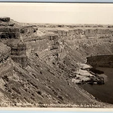 c1940s Grand Coulee, WA Dry Falls Canyon Cliff Dam River Landscape Postcard A29