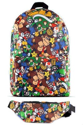 Difuzed Nintendo Rucksack - Super Mario Charaktere  + Gürteltasche Bauchtasche