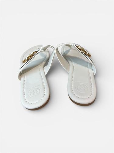 New Tory Burch Ivory White Marsden Flat T-Strap Sandals Size 11 - Bild 3 von 8