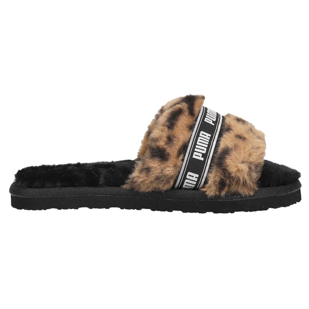 PUMA Fluff Cheetah Slide  Youth Girls Brown Casual Sandals 38668901