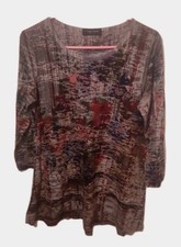 Katina Marie Abstract Floral Multicolor Top Womens Small Y2K Made in USA