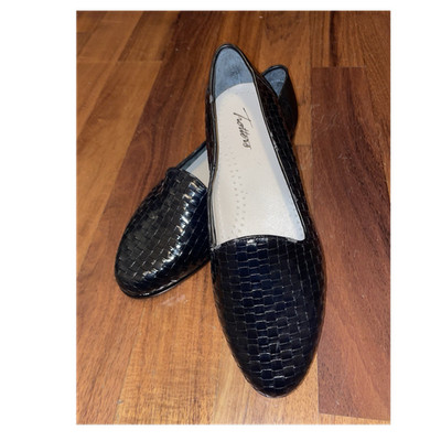 Trotters Women's Black Leather Woven Slip-On Comfort Loafer Flats Size 10WW