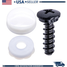 M5x16mm Security Anti-theft License Plate Screw Cap Shim Kits Bmw White 4 Sets