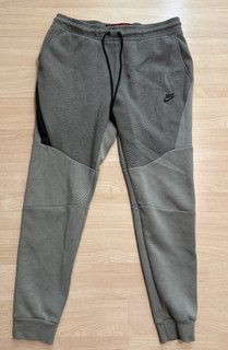Pantalones de chándal Nike Tech polar para hombre estuco oscuro 805162 005 medianos usados en excelente estado