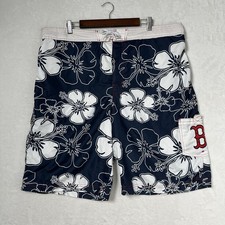 Boston Red Sox Swim Trunks Men  s 2XL G-III Carl Banks Floral Hawaiian MLB
