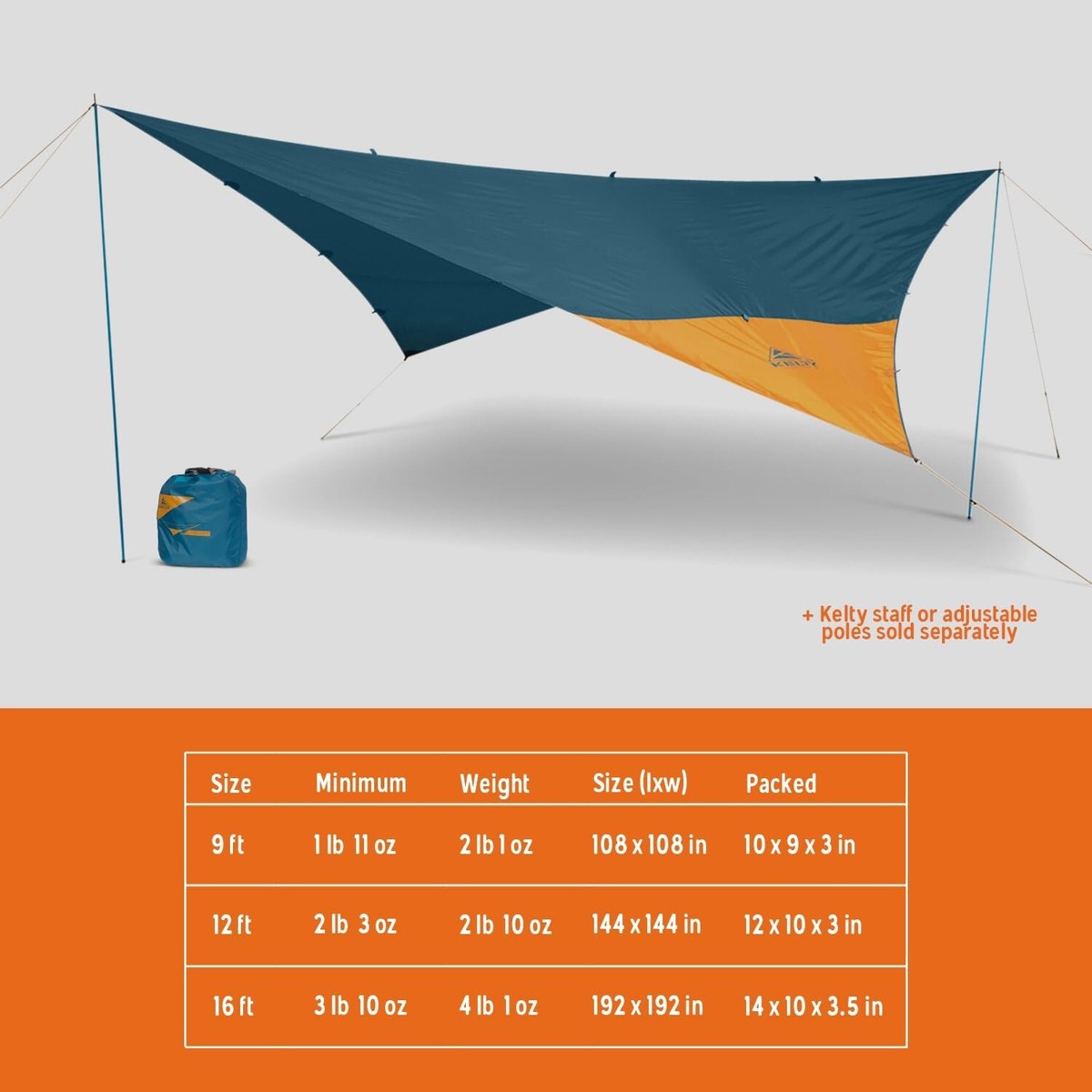 Kelty Noah's Tarp (2020 Update) Sun Shelter Rainfly 12 feet | eBay