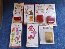SIZZIX 7 Lot Sizzlits Die Sets NEW Snow Flowers Buddy Animals Birthday Buttons