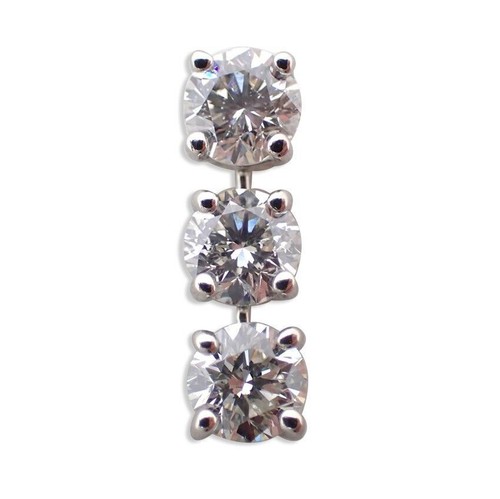 Pendentif Croix Avec Diamant - Platine 900 - Occasion (état Poli)