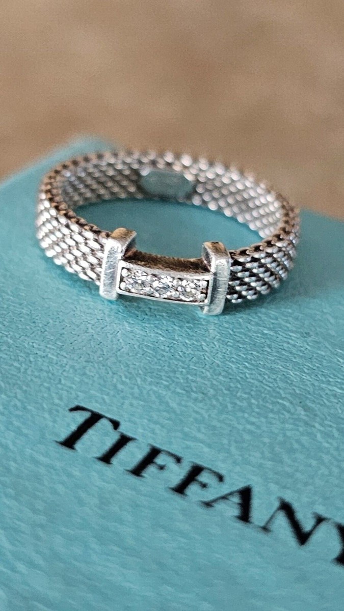 Tiffany & Co. Triple Diamond Silver Somerset Mesh Narrow Tiffany & Co. Triple Diamond Silver Somerset Mesh Narrow