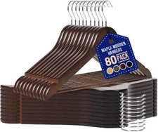 Wooden Hanger Set - 80 Pieces Non-slip Versatile Closet Space-saving Hanger Set