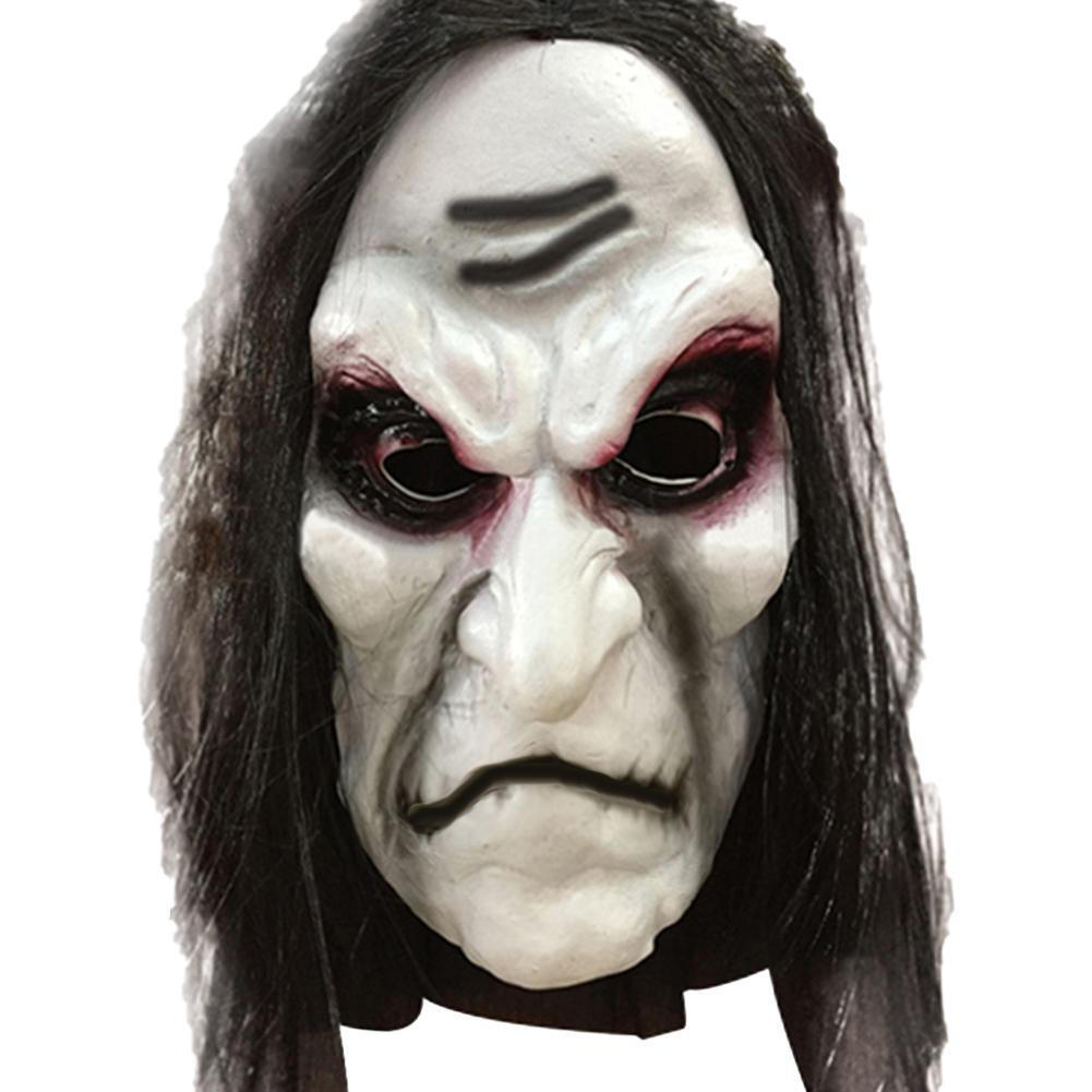 Halloween Bloody Zombie Scary Face With Hair PVC Headgear Mask Accessories
