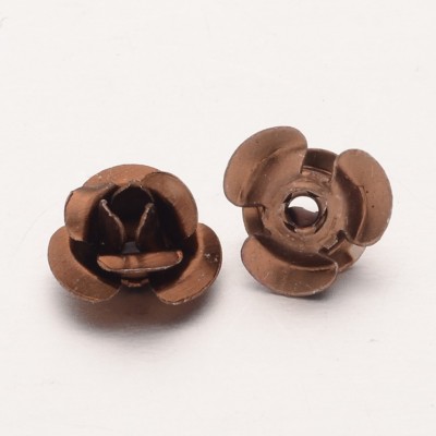 In Alluminio Fiore Rosa Perline In Metallo Piccolo X 100 PZ. 6mm - Foto 11