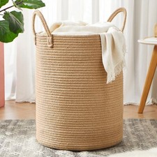 15x20 Inch Tall Jute Woven Hamper Laundry Basket Wicker Rope Clothes Hamper