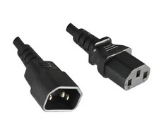 DINIC Kaltgeräte-Verlängerung C13 Stecker a...