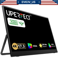 4k Portable Monitor, 17.3'' 100% Adobe for Laptop PC Phone Raspberry Pi Xbox PS6