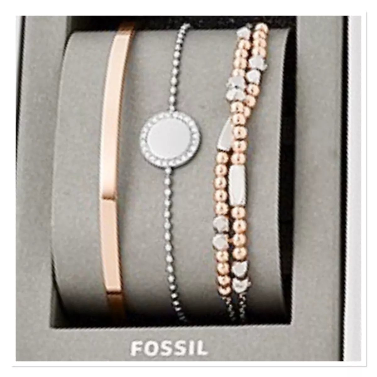 Coffret bracelet de perles en laiton, doré - JGFTSET1070 - Fossil